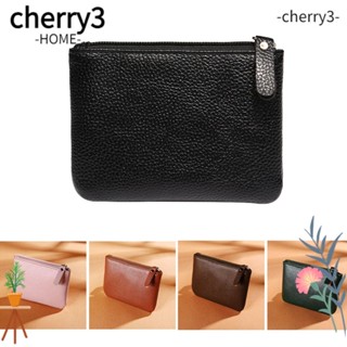 Cherry3 กระเป๋าสตางค์ หนัง PU เนื้อแมตต์ สไตล์เรโทร สําหรับใส่เหรียญ บัตรประจําตัวประชาชน