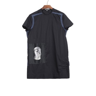 R RICK Dark OWENS เสื้อยืด แขนสั้น ทรงสลิม ลายรูปปั้นแอปสแตรกท์ RO