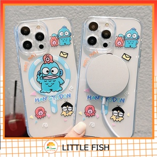 เคสโทรศัพท์มือถือ ซิลิโคนนิ่ม กันกระแทก ลายปลาแฮนตันน่าเกลียด พร้อมแม่เหล็ก สําหรับ iPhone 14 Pro Max 13 12 11 Pro Max