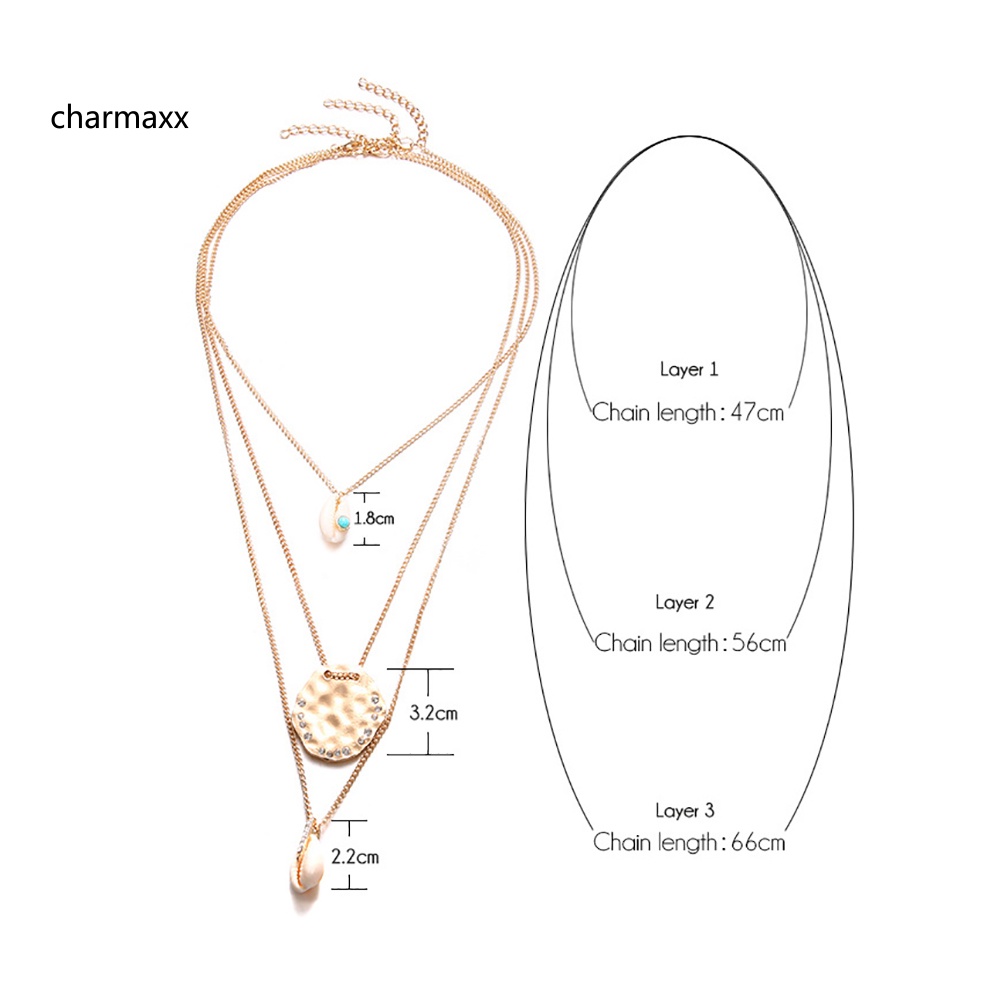 cx-สร้อยคอโซ่-หลายชั้น-จี้เปลือกหอย-ชายหาด-วินเทจ-เครื่องประดับ-ของขวัญ-สําหรับผู้หญิง-ปาร์ตี้