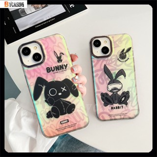 เคสโทรศัพท์มือถือแบบแข็ง ไล่โทนสี ลายกระต่าย สําหรับ Oppo A16 A57 A17 A5s A53 A77 A74 A76 A15 A16s A17K A16K A54S A9 A95 A5 A96 A12 A55 A3s A54 A7 A78 A77s A1K Reno 8T