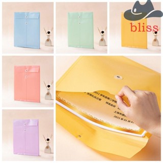 Bliss แฟ้มโฟลเดอร์ A4 PP ขนาด A4 กันน้ํา ขนาดใหญ่ 5 สี สําหรับใส่เอกสาร เครื่องเขียน