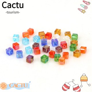 Cactu ลูกปัดคริสตัลสังเคราะห์ ทรงสี่เหลี่ยม ขนาด 4*4 มม. คละสี สําหรับทําเครื่องประดับ