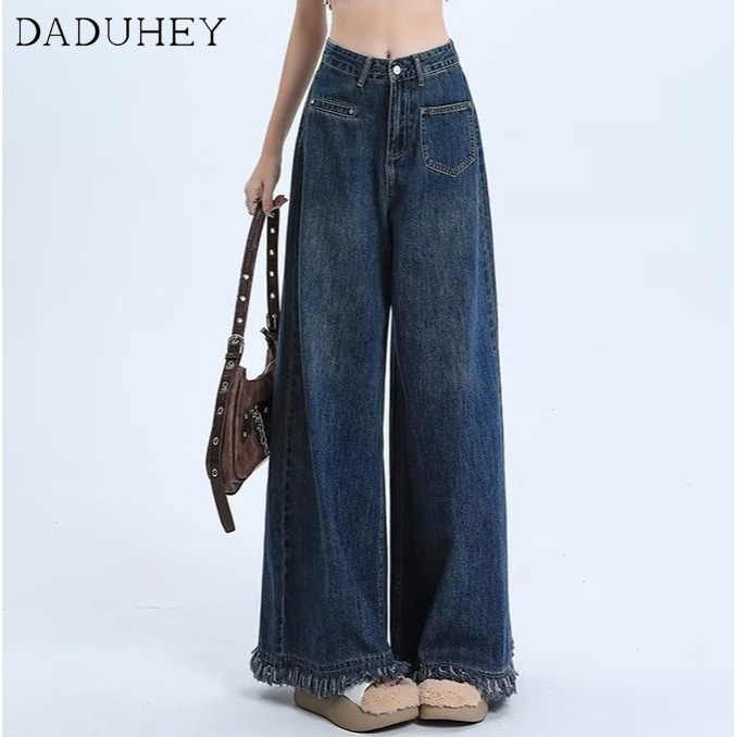 daduhey-womens-korean-style-ins-new-plus-size-loose-drooping-jeans-high-waist-wide-leg-casual-mop-pants