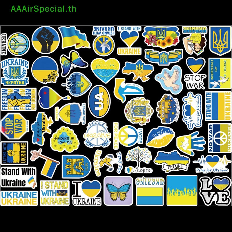 aaairspecial-สติกเกอร์ธงชาติ-สีฟ้า-สีเหลือง-สําหรับตกแต่งกระเป๋าเดินทาง-50-ชิ้น