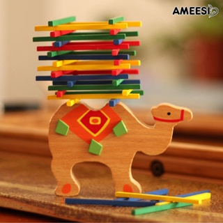 Ameesi ของเล่นเด็ก บล็อกไม้ รูปช้างอูฐ หลากสี เสริมการศึกษาเด็ก