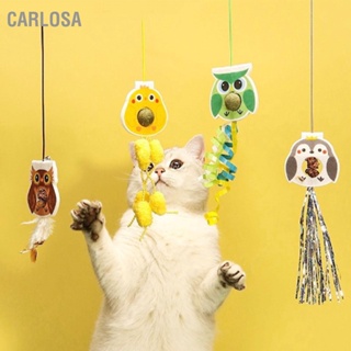 CARLOSA ของเล่นแมวสตริงที่แขวนประตูของเล่นขนนกยางยืดหดแมวที่น่าสนใจของเล่นทีเซอร์