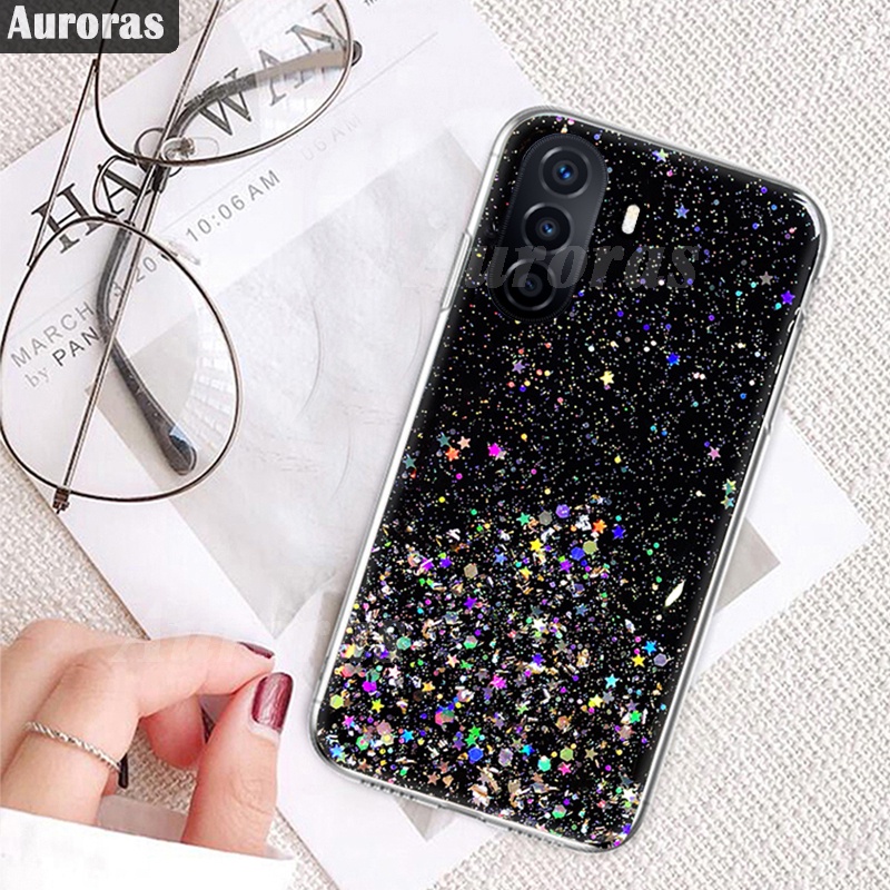 เคสโทรศัพท์มือถือแบบนิ่ม-ใส-แต่งกลิตเตอร์ดาว-ดวงจันทร์-สําหรับ-huawei-nova-y70-y71-y71-y70