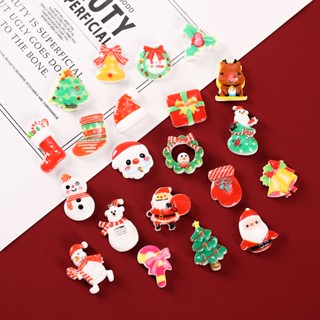 แผ่นสติกเกอร์เรซิ่น ลายการ์ตูนคริสต์มาส DIY สําหรับติดตกแต่งโทรศัพท์มือถือ แก้วน้ํา 20 ชิ้น ต่อแพ็ก
