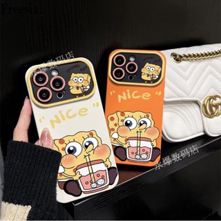 เคสมือถือ แบบนิ่ม ลาย Spongebob SquarePants สําหรับ Apple 14 Pro Max Iphone 13 Pro 12 11 7p XFRO