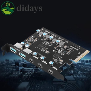 การ์ดต่อขยาย PCIe X4 เป็น USB 3.2 20Gbps 3x USB3.2 และ TPYC-C 15W 2 ชิ้น [Didays.th]