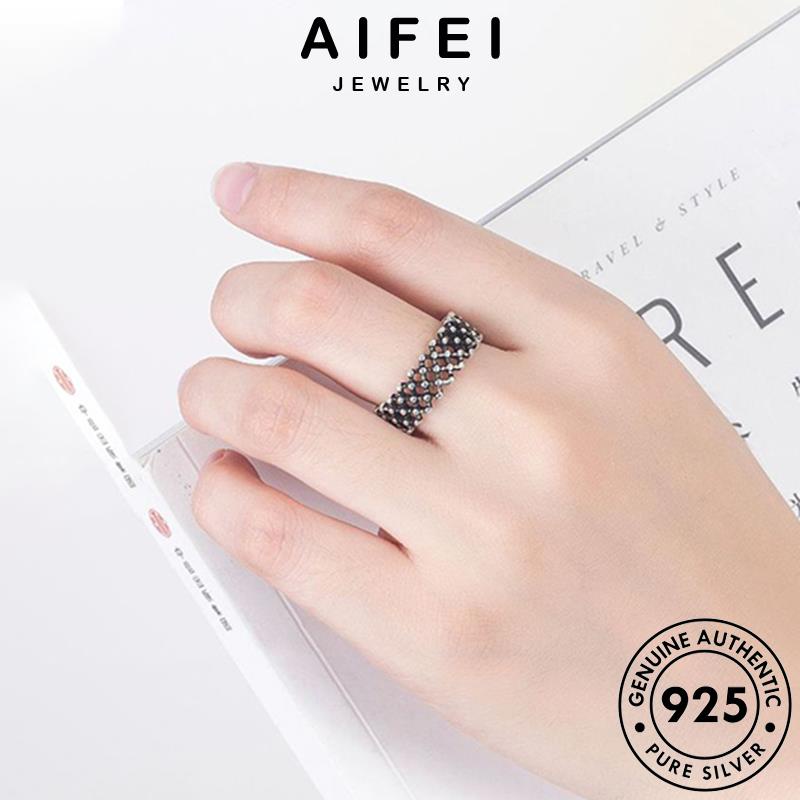 aifei-jewelry-แท้-เกาหลี-silver-เครื่องประดับ-ผู้หญิง-แหวน-ต้นฉบับ-แฟชั่น-925-เครื่องประดับ-รูปแบบตารางย้อนยุค-เงิน-r248