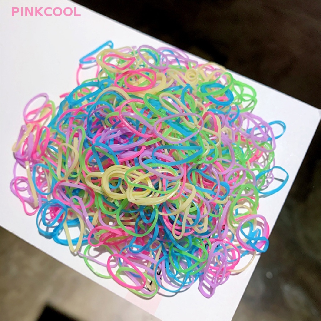 pinkcool-ยางรัดผม-แบบยืดหยุ่น-หลากสี-สําหรับเด็กผู้หญิง-1000-ชิ้น
