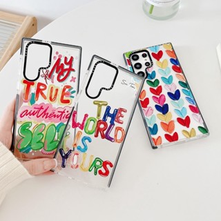 เคสโทรศัพท์มือถือ TPU กันกระแทก ลายหัวใจภาษาอังกฤษ แฟชั่น สําหรับ Samsung S20 S23 S22 S21 Plus S22 Ultra