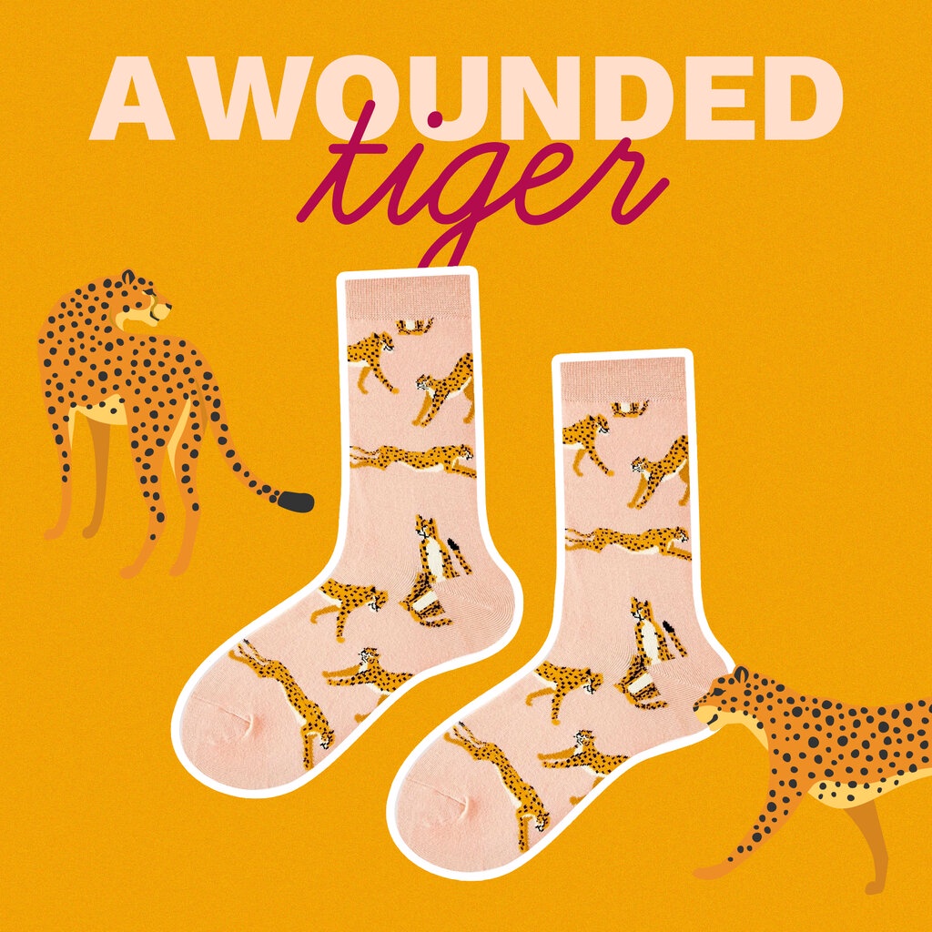 emmtee-emmbee-ถุงเท้า-a-wounded-tiger