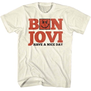 TOP CTเสื้อยืดสีขาว เสื้อยืดผู้ชาย [COD]เสื้อยืด ลาย Bon Jovi Have A Nice Day สําหรับผู้ใหญ่S-5XL