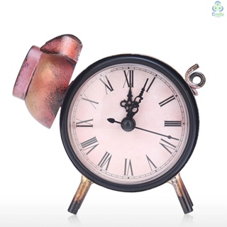 นาฬิกาตั้งโต๊ะ รูปหมูโลหะ ใช้แบตเตอรี่ AA แฮนด์เมด สไตล์วินเทจ [20] [มาใหม่]