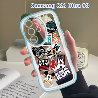 สําหรับ Samsung Galaxy S22 S23 Ultra S22 S23 Plus 5G เคสโทรศัพท์มือถือแบบนิ่ม กันกระแทก กันรอยกล้อง ลายมิกกี้เมาส์ แฟชั่น