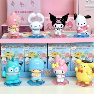 ของเล่นฟิกเกอร์การ์ตูนอนิเมะ Sanrio Back Friends Series Mystery Box น่ารัก สําหรับเด็ก