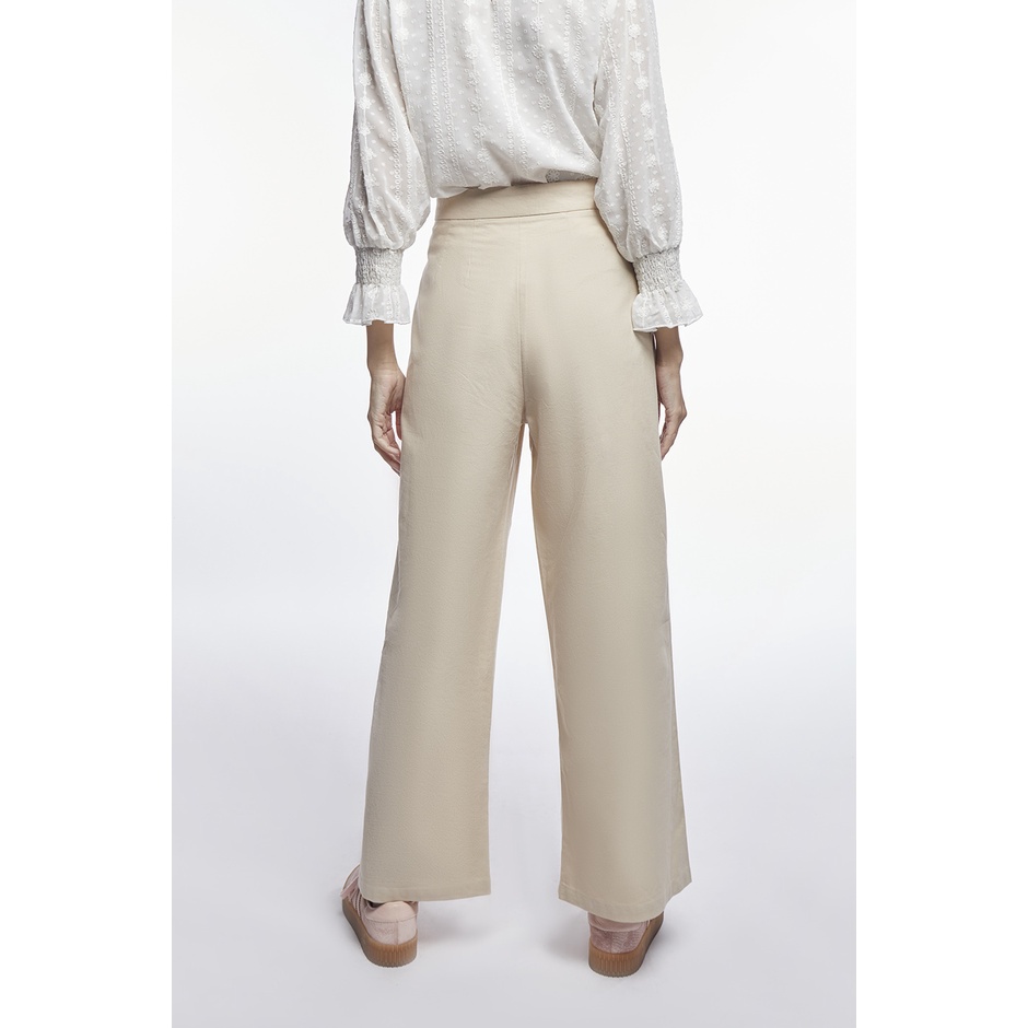 ep-กางเกงเอวสูงทรงขากว้าง-ผู้หญิง-สีเบจ-high-waist-wide-leg-trousers-4754