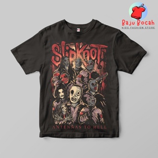 เสื้อผ้าเด็กผู้ชาย - เสื้อยืดพรีเมี่ยม แขนสั้น ลาย SLIPKNOT ATENNAS TO HELL BAND สําหรับเด็กผู้ชาย ผู้หญิง อายุ 1-12 ปี 1-9 ปี