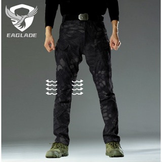 Eaglade กางเกงคาร์โก้ยุทธวิธี สําหรับผู้ชาย IX7Stretch Cam In Black Python กันน้ํา ยืดหยุ่นได้