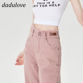 DaDulove💕 New Korean Version of Ins Dirty Pink Jeans Womens High Waist Loose Wide Leg Pants Large Size Trousers