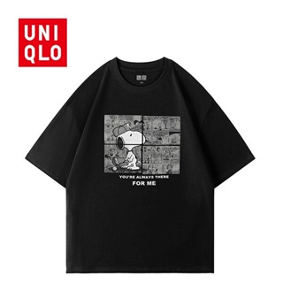 【ใหม่】Uniqlo เสื้อยืดแขนสั้นลําลอง พิมพ์ลาย Snoopy แฟชั่นคู่รัก