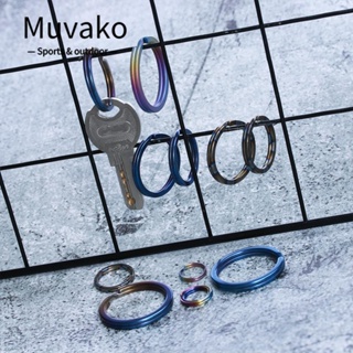 Muvako  พวงกุญแจไทเทเนียมอัลลอย EDC 10~32 มม. แบบพกพา คุณภาพสูง สีเงิน ทอง ฟ้า สําหรับตั้งแคมป์ ท่องเที่ยว 1 2 ชิ้น
