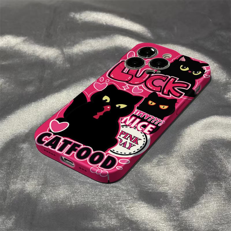 เคสโทรศัพท์มือถือแบบแข็ง-ลายแมวน่ารัก-สีดํา-สําหรับ-oppo-reno8t-5g-reno8-pro-reno8-reno7-z-reno7-pro-reno6-pro-reno5-reno4-z-reno3