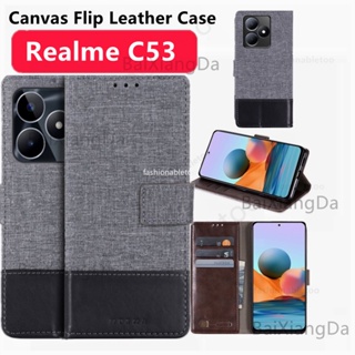 เคสโทรศัพท์มือถือหนัง ฝาพับแม่เหล็ก พร้อมช่องใส่บัตร สําหรับ Realme C51 C53 C55 Nfc C 51 C 53 C 55 RealmeC51Nfc RealmeC53Nfc RealmeC55Nfc 2023