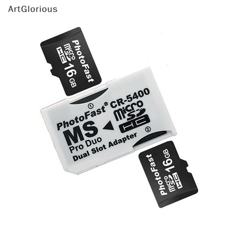 ขายดี-อะแดปเตอร์อ่านการ์ดความจํา-dual-2-ช่อง-micro-สําหรับ-sd-sdhc-tf-เป็น-memory-stick-ms-card-pro-duo-reader-psp-n