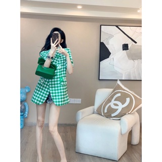Small senior sense fried street suit jacket womens summer 2022 new small fragrant style thin plaid small suit