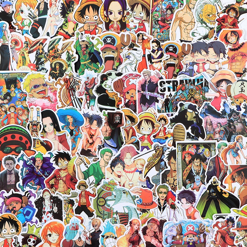 สติกเกอร์-ลายการ์ตูนอนิเมะ-one-piece-luffy-สําหรับตกแต่งสมุด-120-ชิ้น