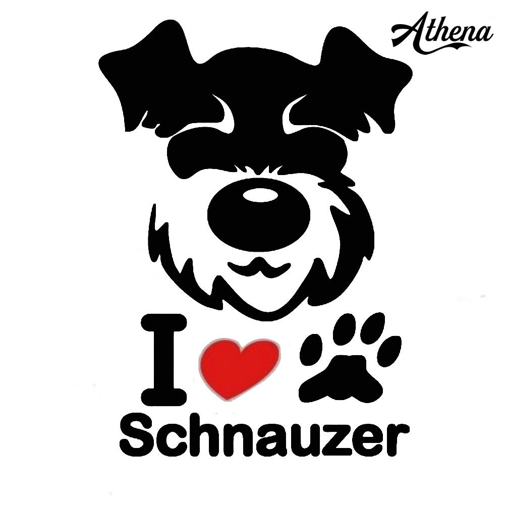 cod-สติกเกอร์สะท้อนแสง-ลายสุนัข-i-love-schnauzer-น่ารัก-สําหรับตกแต่งรถยนต์