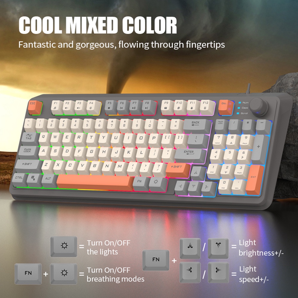 K82 คีย์บอร์ดเล่นเกม แบบใช้สาย 94 คีย์ สําหรับคอมพิวเตอร์ PC แล็ปท็อป ...