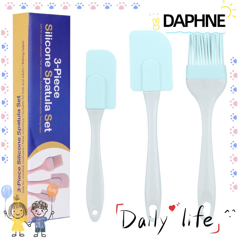 daphne-อุปกรณ์แปรงซิลิโคนสําหรับใช้ทาน้ํามันเค้กเบเกอรี่หลากสี-3ชิ้น-ชุด
