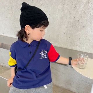 (พร้อมส่ง) เสื้อโปโลลําลอง ผ้าฝ้าย 100% แบบบาง ระบายอากาศได้ดี สําหรับเด็กผู้ชาย 2023