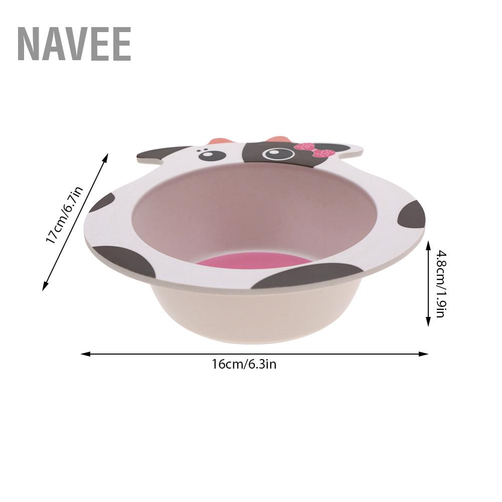 navee-เป็นมิตรกับสิ่งแวดล้อมเส้นใยไม้ไผ่การ์ตูนชามอาหารสำหรับเด็กบนโต๊ะอาหาร