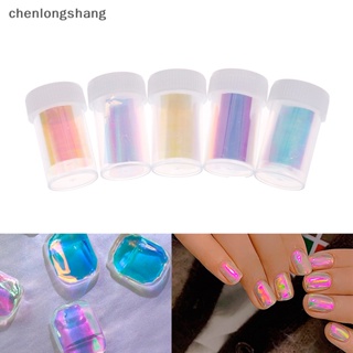 Chenlongshang สติกเกอร์กระดาษแก้วเลเซอร์ ขนาดใหญ่ สีสันสดใส สําหรับตกแต่งเล็บ