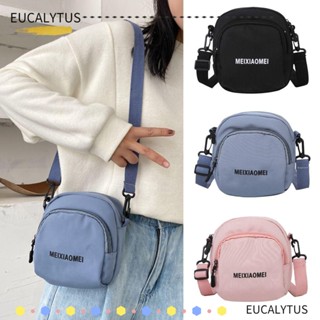 Eutus กระเป๋าสะพายข้าง มีซิป สีพื้น ใส่โทรศัพท์ได้ สําหรับเดินทาง