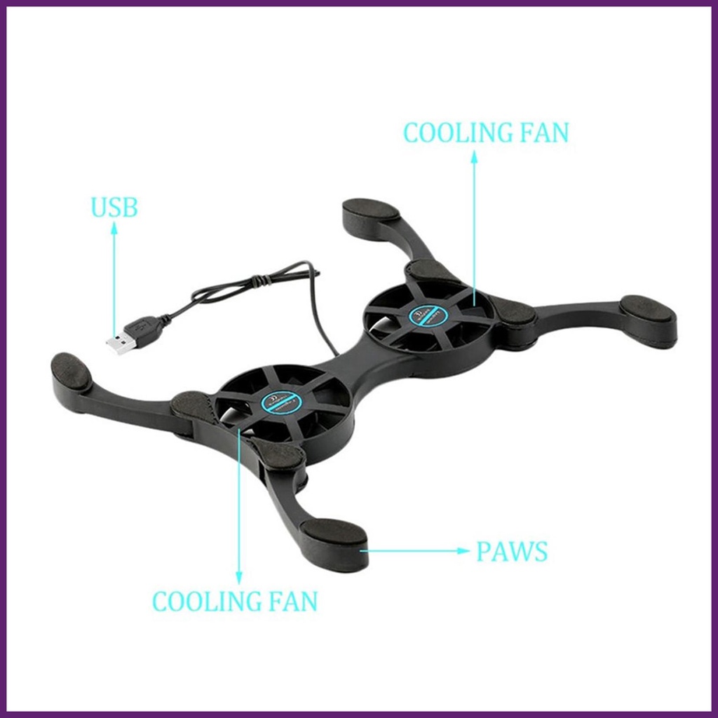 พัดลมระบายความร้อนแล็ปท็อป-พับได้-พร้อมพัดลม-2-ตัว-ขนาดเล็ก-สําหรับโต๊ะทํางาน-7-ถึง-15-buth
