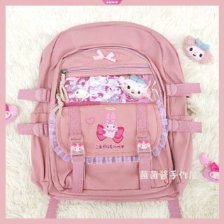 SANRIO กระเป๋าเป้สะพายหลัง กระเป๋านักเรียน พิมพ์ลาย Hello Kitty Melody Kuromi น่ารัก จุของได้เยอะ แบบเรียบง่าย สําหรับผู้หญิง