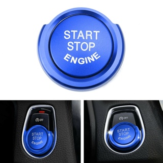 ขอบปุ่มกดอลูมิเนียม สีฟ้า อุปกรณ์เสริม สําหรับตกแต่ง BMW Push Start จํานวน 1 ชิ้น
