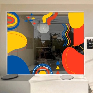 สติกเกอร์ ลายเรขาคณิต แบบสร้างสรรค์ สําหรับติดตกแต่งกระจก หน้าต่าง ประตู