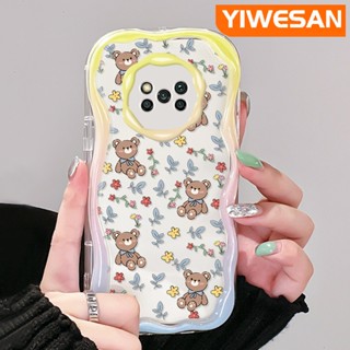 เคสโทรศัพท์มือถือแบบนิ่ม ใส กันกระแทก ลายการ์ตูนหมี ดอกไม้ สําหรับ Xiaomi Poco X3 NFC Poco X3 Pro Poco X3 GT Poco X4 NFC X4 GT M3 F4