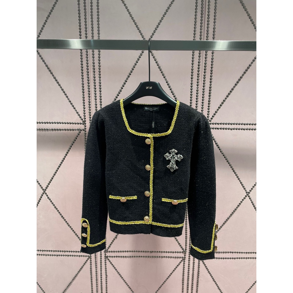 cfns-chrome-hearts-2023-autumn-and-winter-new-diamond-embroidered-logo-decoration-design-double-pocket-design-fashion-all-match-knitwear-for-women