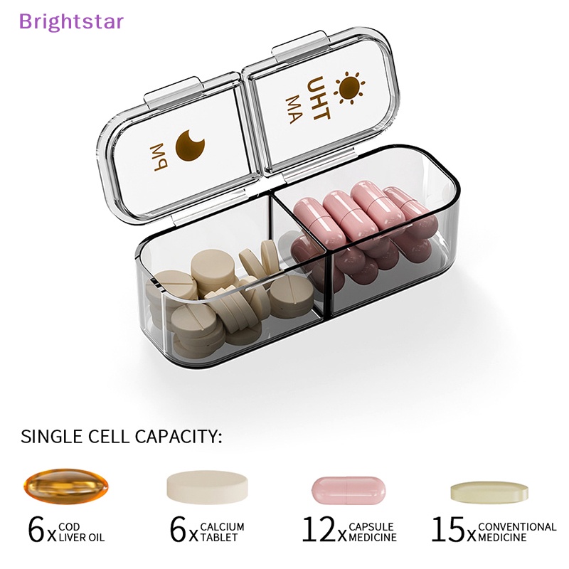 brightstar-กล่องเก็บยาวิตามิน-14-ช่อง-7-วัน-แบบพกพา-ถอดออกได้