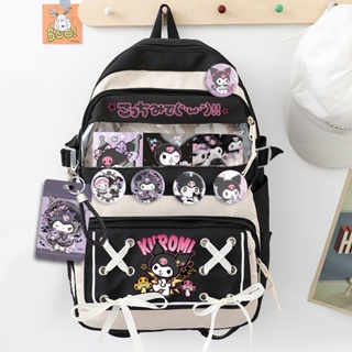 Cinnamon Dog Kuromi Merchandise กระเป๋าเป้สะพายหลัง กระเป๋านักเรียน เมโลดี้ น่ารัก โรงเรียนมัธยมต้น ความจุขนาดใหญ่ สําหรับผู้ชาย ผู้หญิง