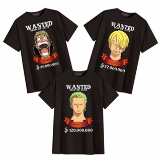  S-5XLเสื้อยืด พิมพ์ลาย One Piece Wanted Usopp Sanji Maroon Zoro Distro สําหรับผู้ชาย และผู้หญิง